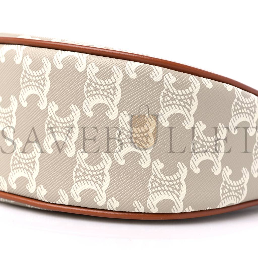 Ce**e canvas calfskin ava triomphe shoulder bag grege (25*13*7cm)