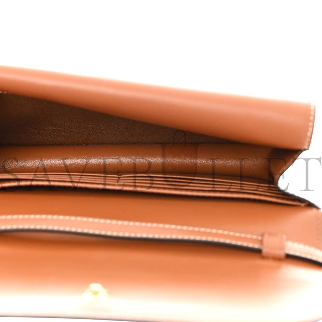 Ce**e triomphe canvas lambskin wallet on strap tan (20*13*6cm)