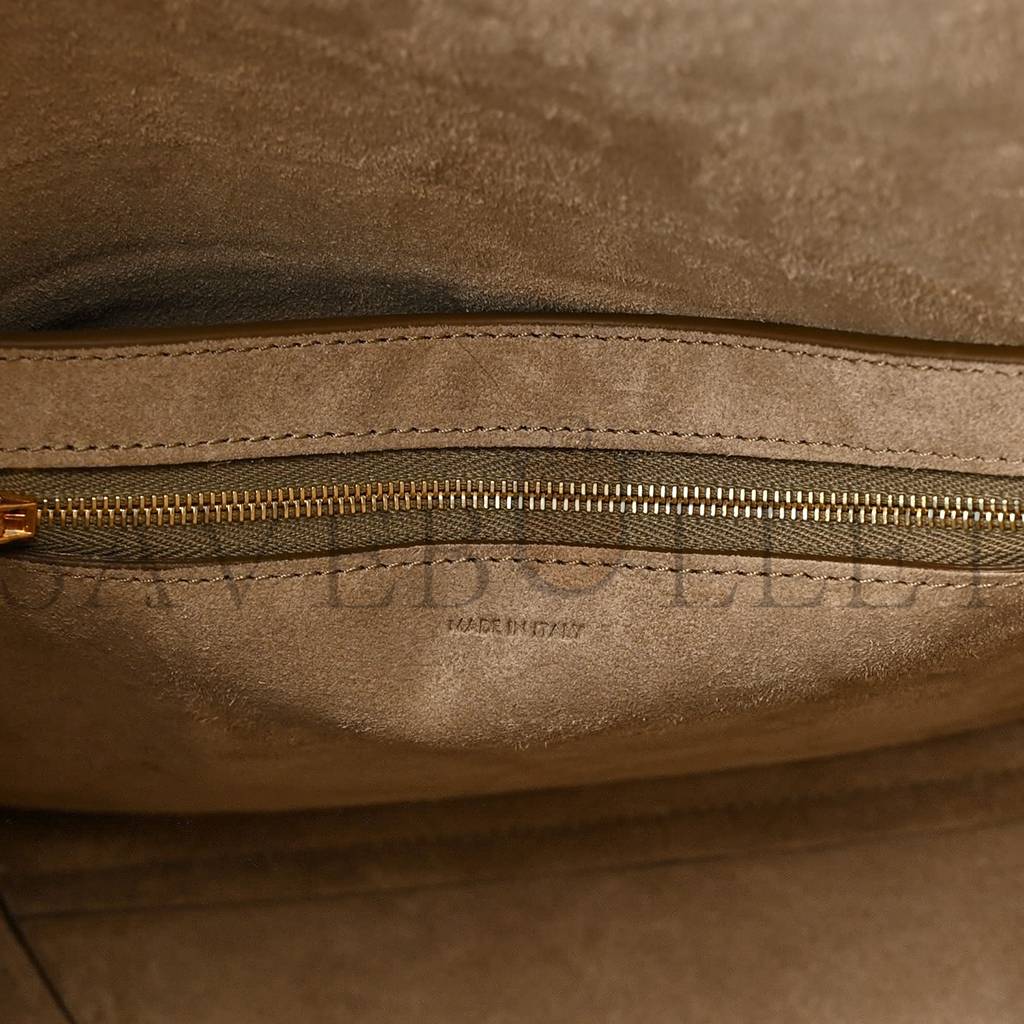 Ce**e soft grained calfskin sangle bucket bag taupe (28*23*17cm)