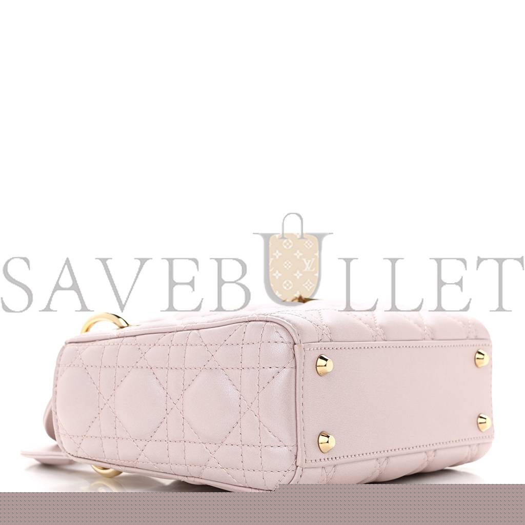 D*or metallic lambskin cannage mini lady D*or lotus (17*15*7.6cm)