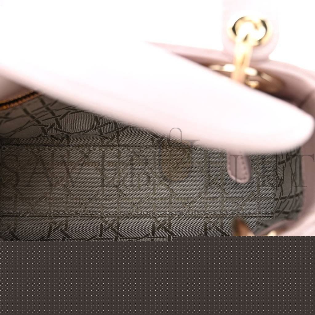 D*or metallic lambskin cannage mini lady D*or lotus (17*15*7.6cm)