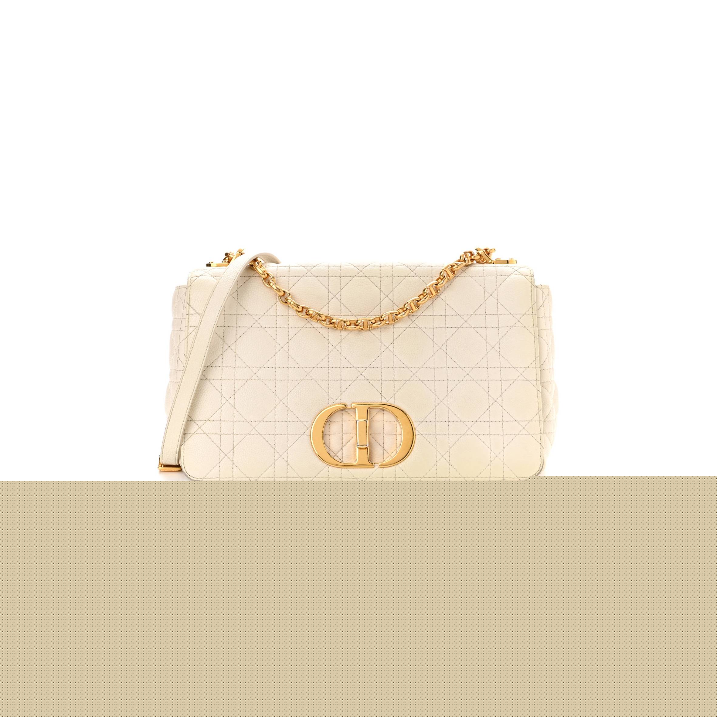 D*or grained calfskin cannage large caro bag latte (29*17*8.9cm)