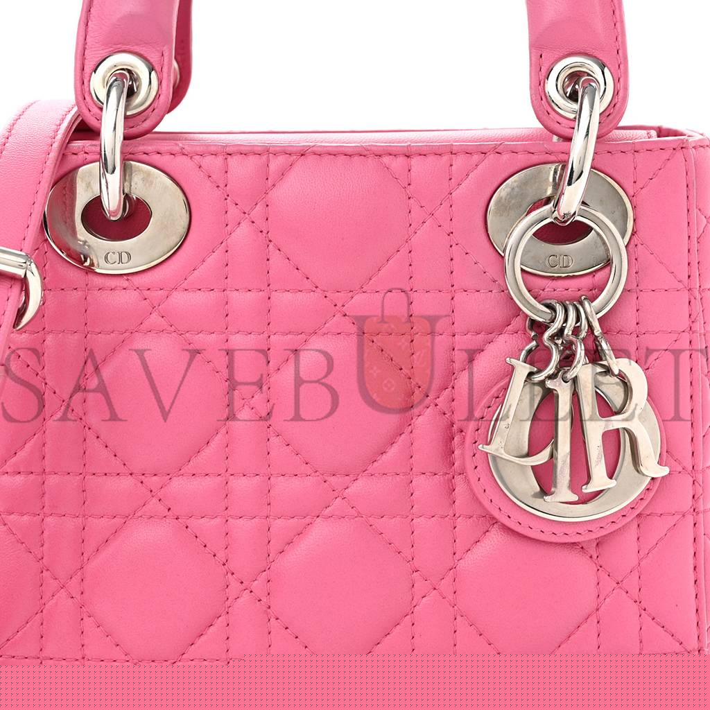 D*or lambskin cannage mini lady D*or sorbet (17*15*7cm)