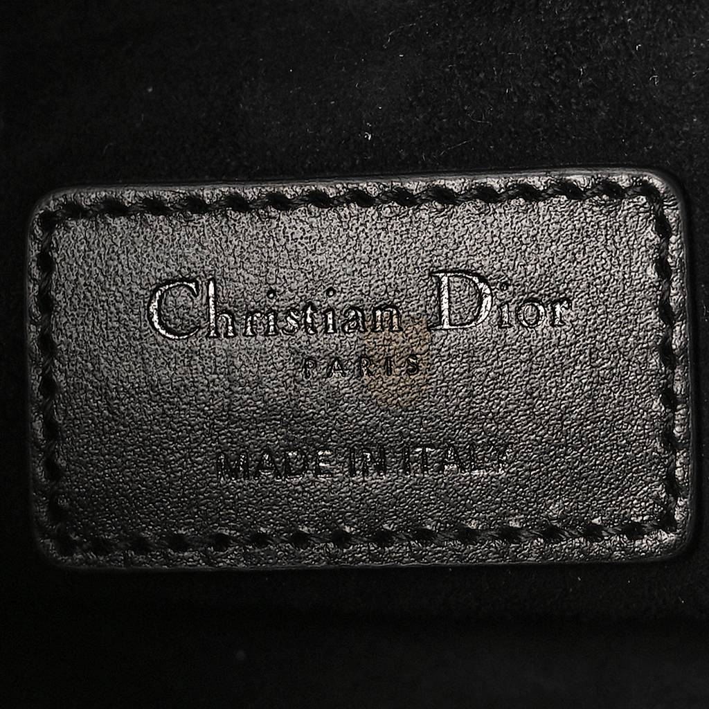 d*or calfskin cannage Di*m*nd medium lady d-joy black (26*14*5.7cm)