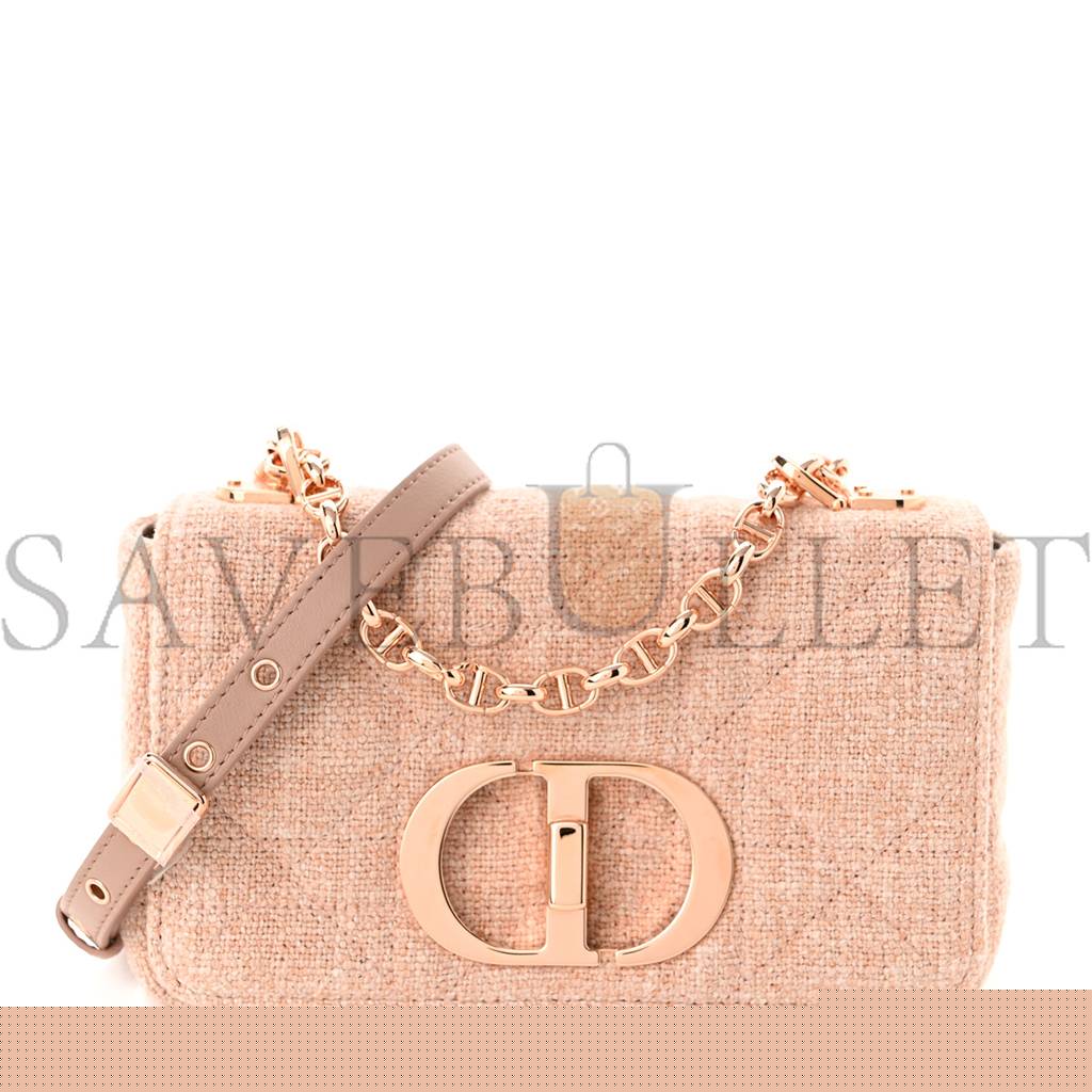 D*or linen macrocannage small caro bag rose (19*12*7.6cm)