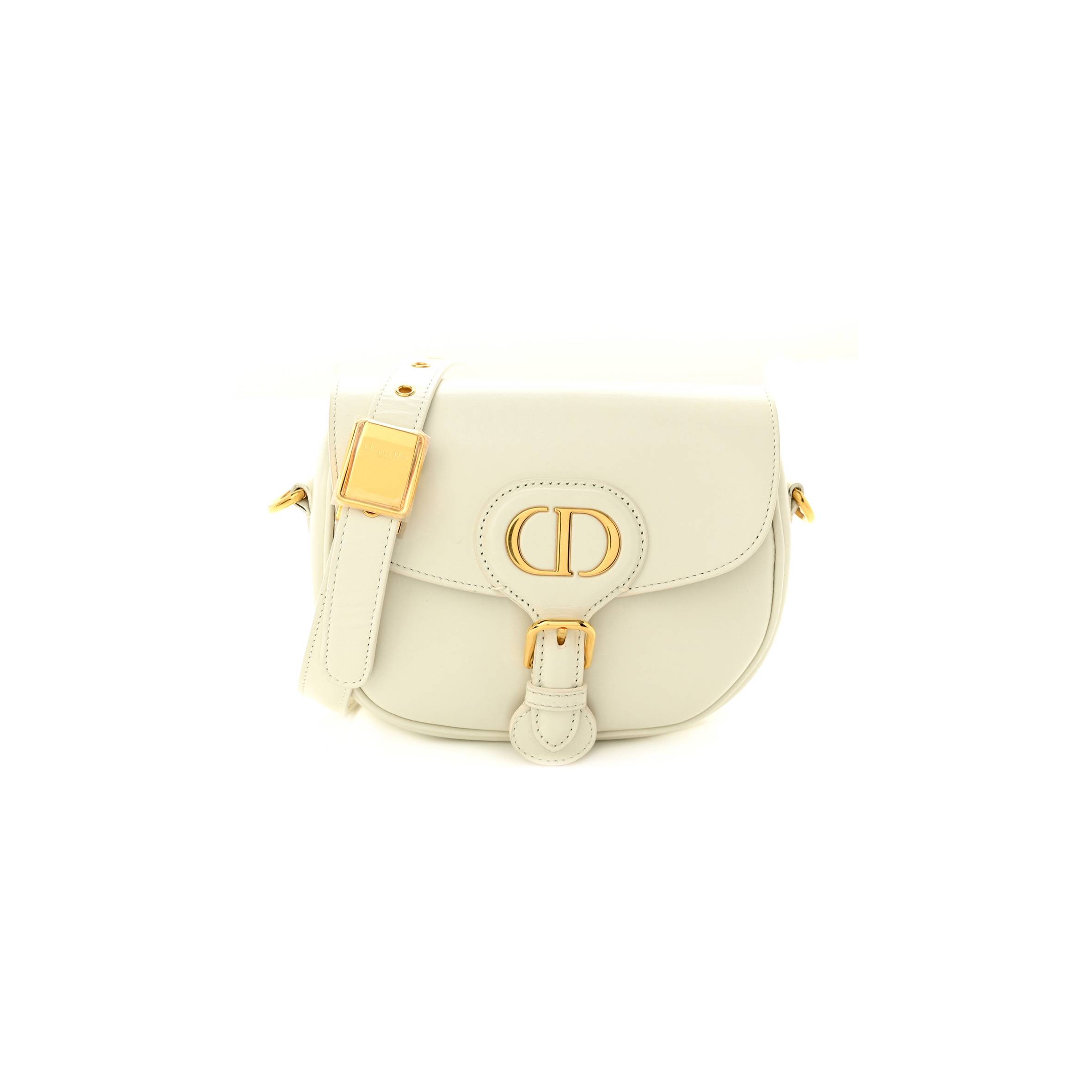 D*or box calfskin small bobby bag white (19*15*5.1cm)