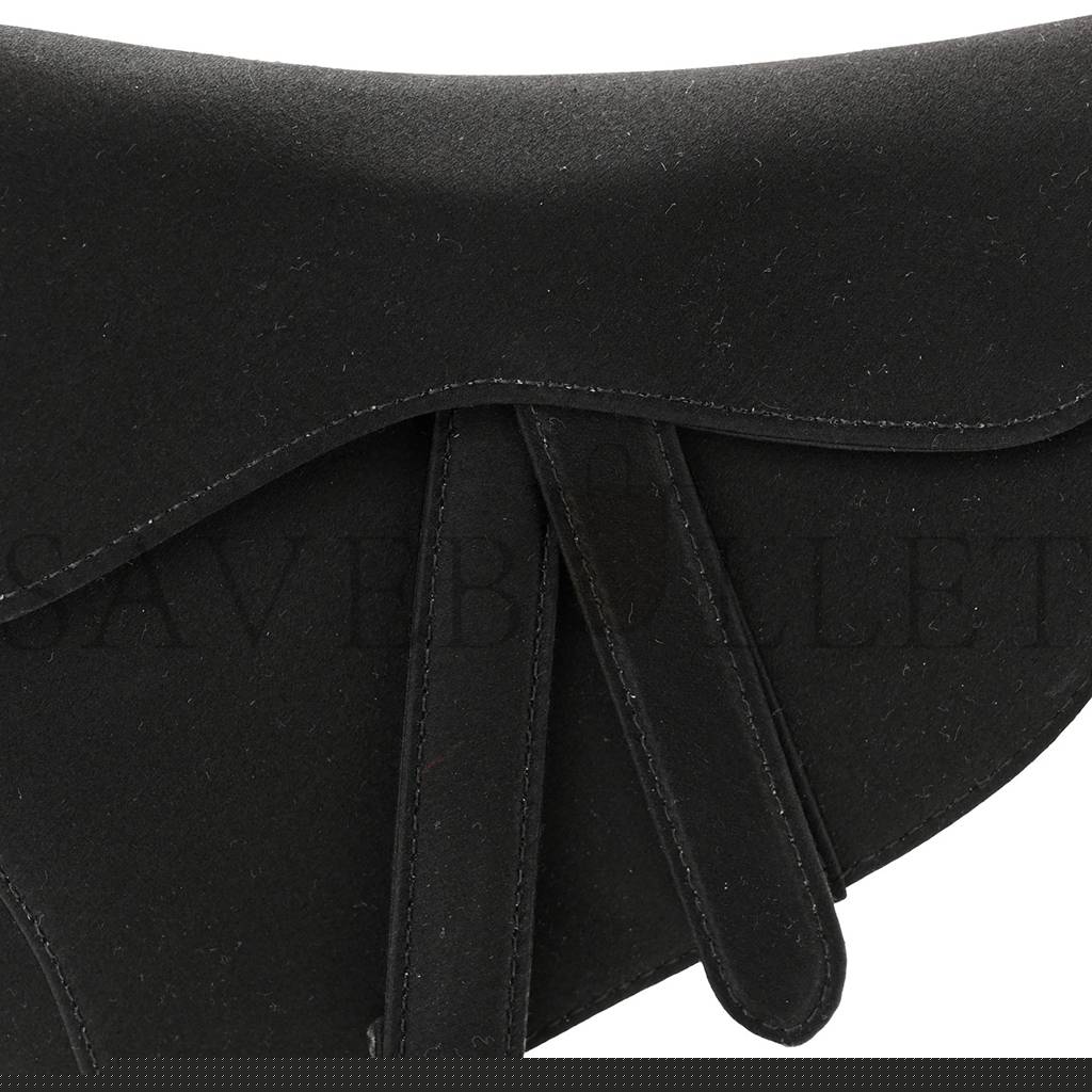 D*or satin crystal mini saddle bag black (18*15*5.1cm)