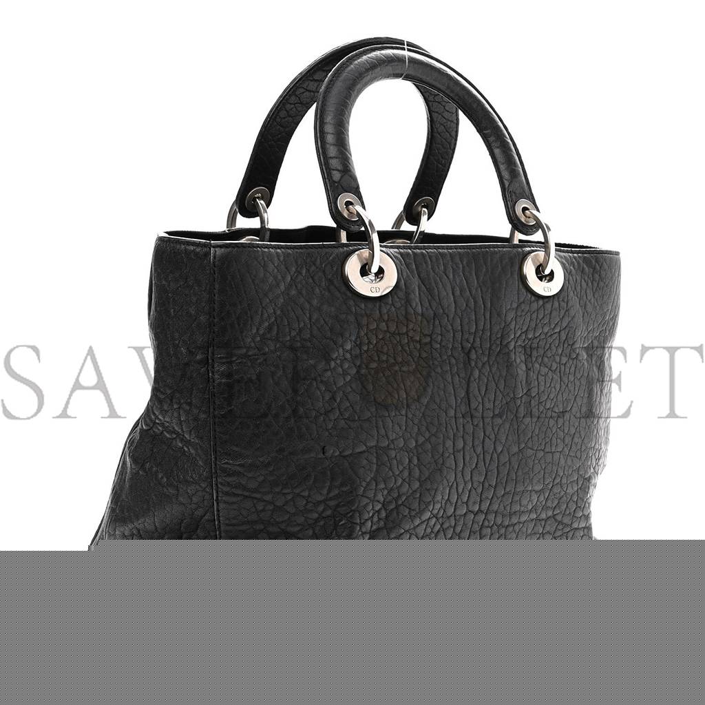 D*or canyon grained lambskin large lady D*or black (32*25*12.7cm)