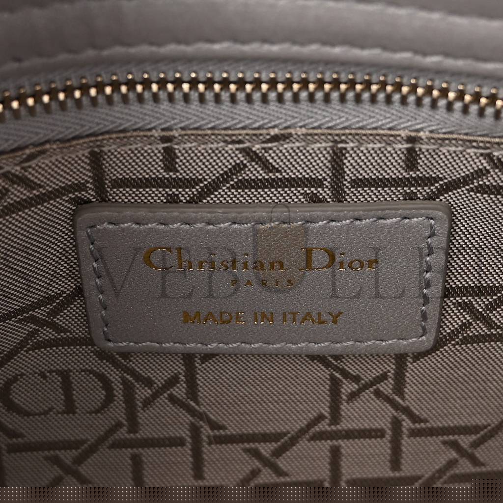 D*or metallic lambskin cannage mini lady D*or grey (17*15*7cm)