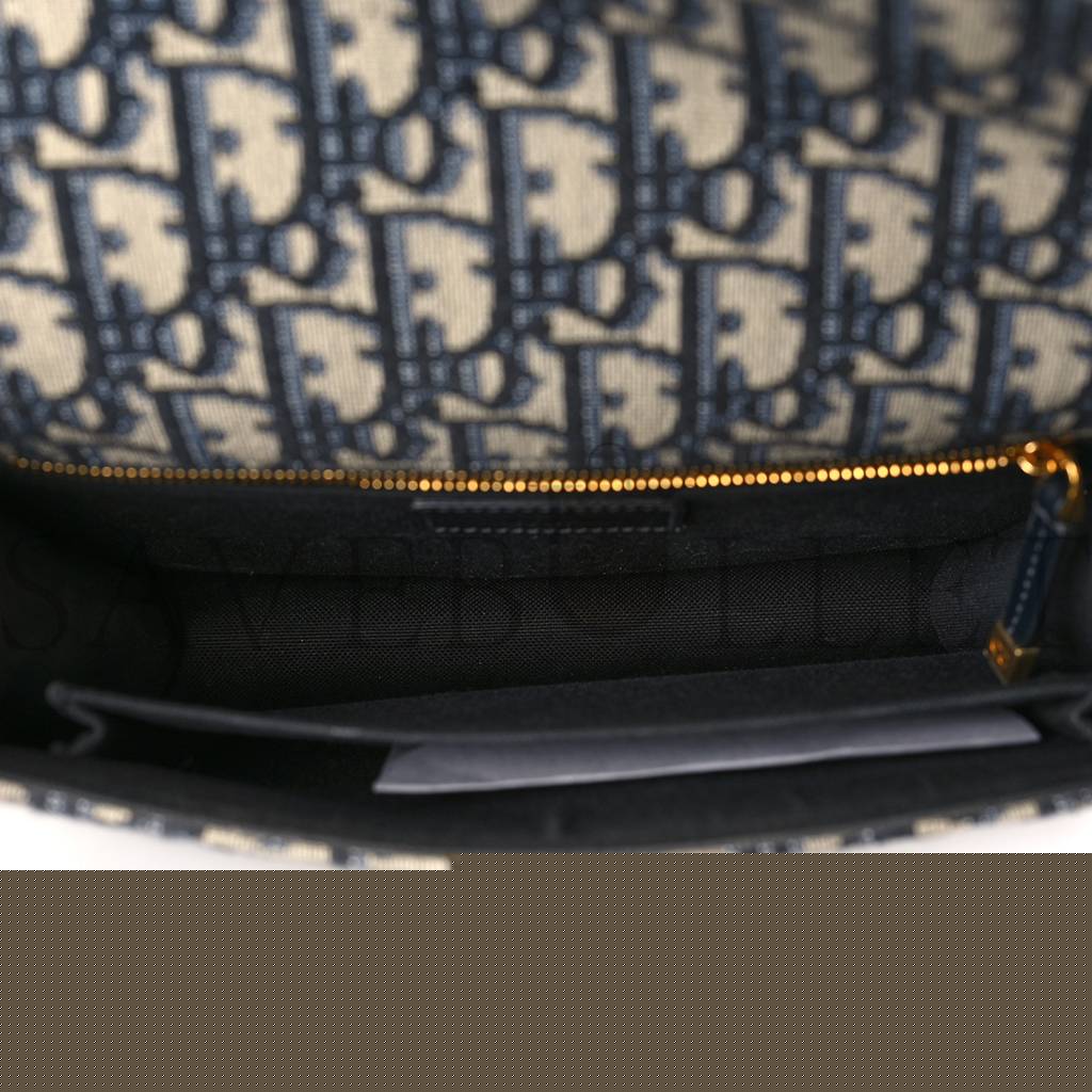 D*or oblique 30 montaigne flap bag blue (24*17*7.6cm)