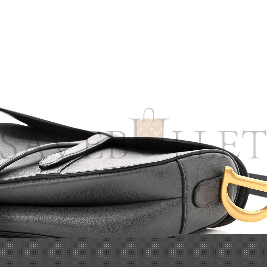 D*or shiny goatskin saddle bag grey (25*20*11.4cm)