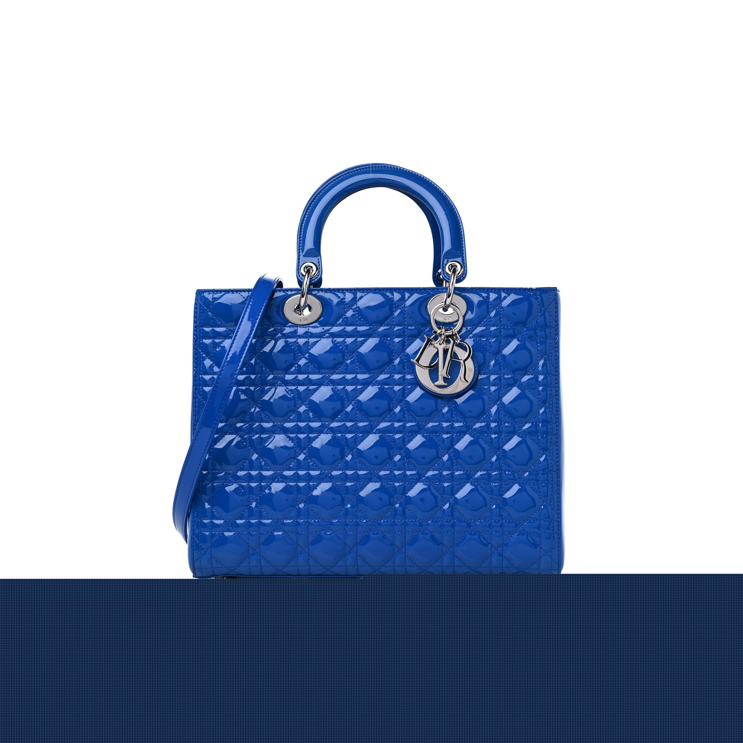 D*or patent cannage large lady D*or blue (32*25*11.4cm)