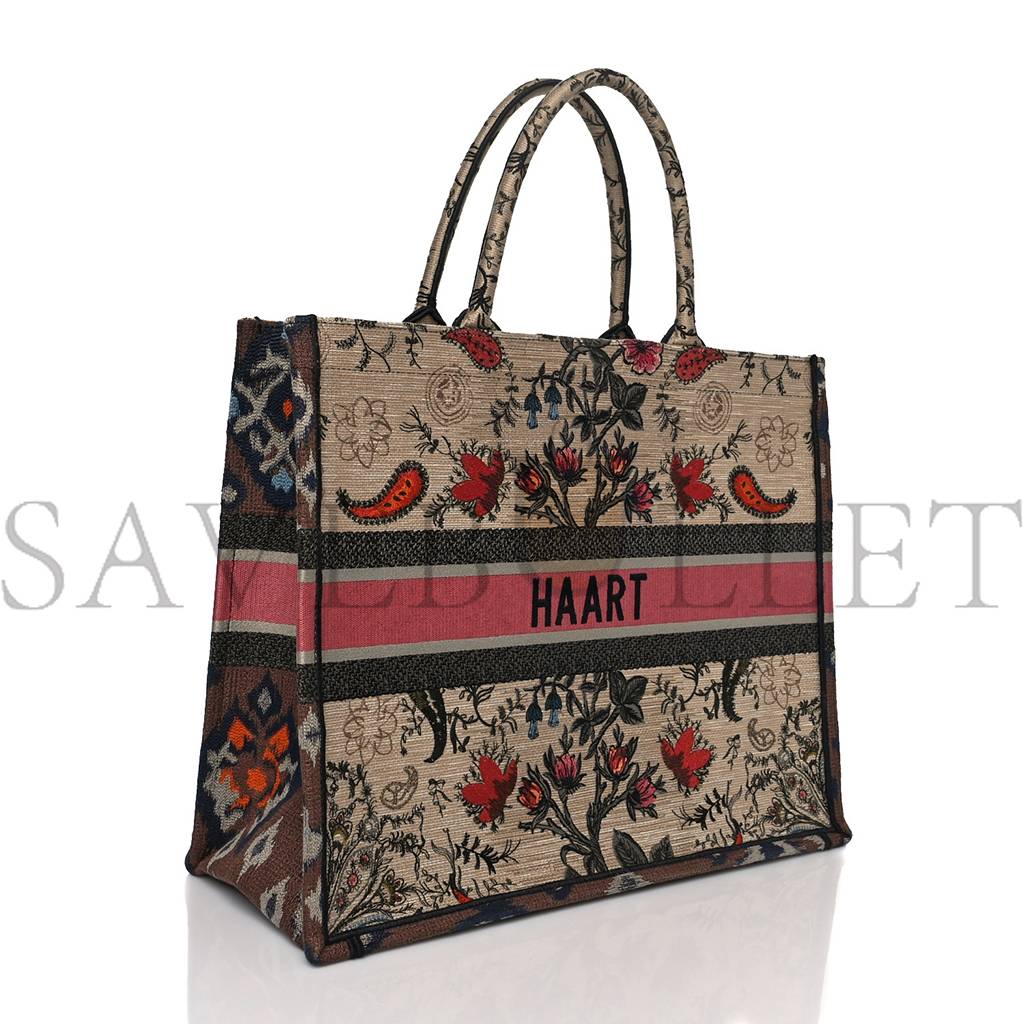 D*or canvas embroidered large broderie D*or flowers book tote multicolor (42*34*17.8cm)