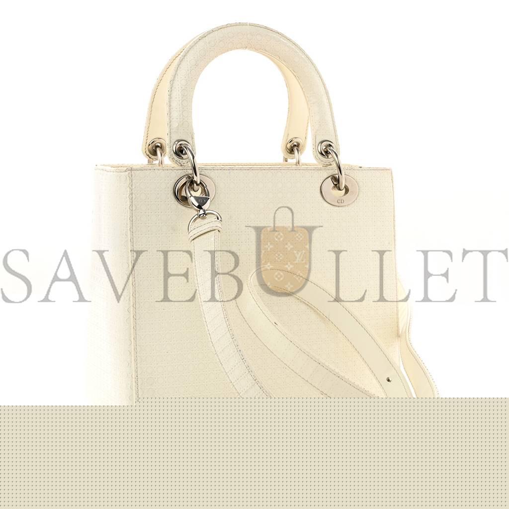 D*or patent micro-cannage medium lady D*or white (24*21*12.1cm)