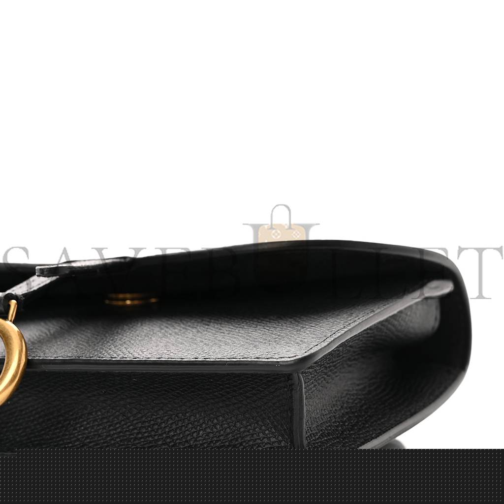 D*or grained calfskin saddle belt bag black (17*10*3.2cm)