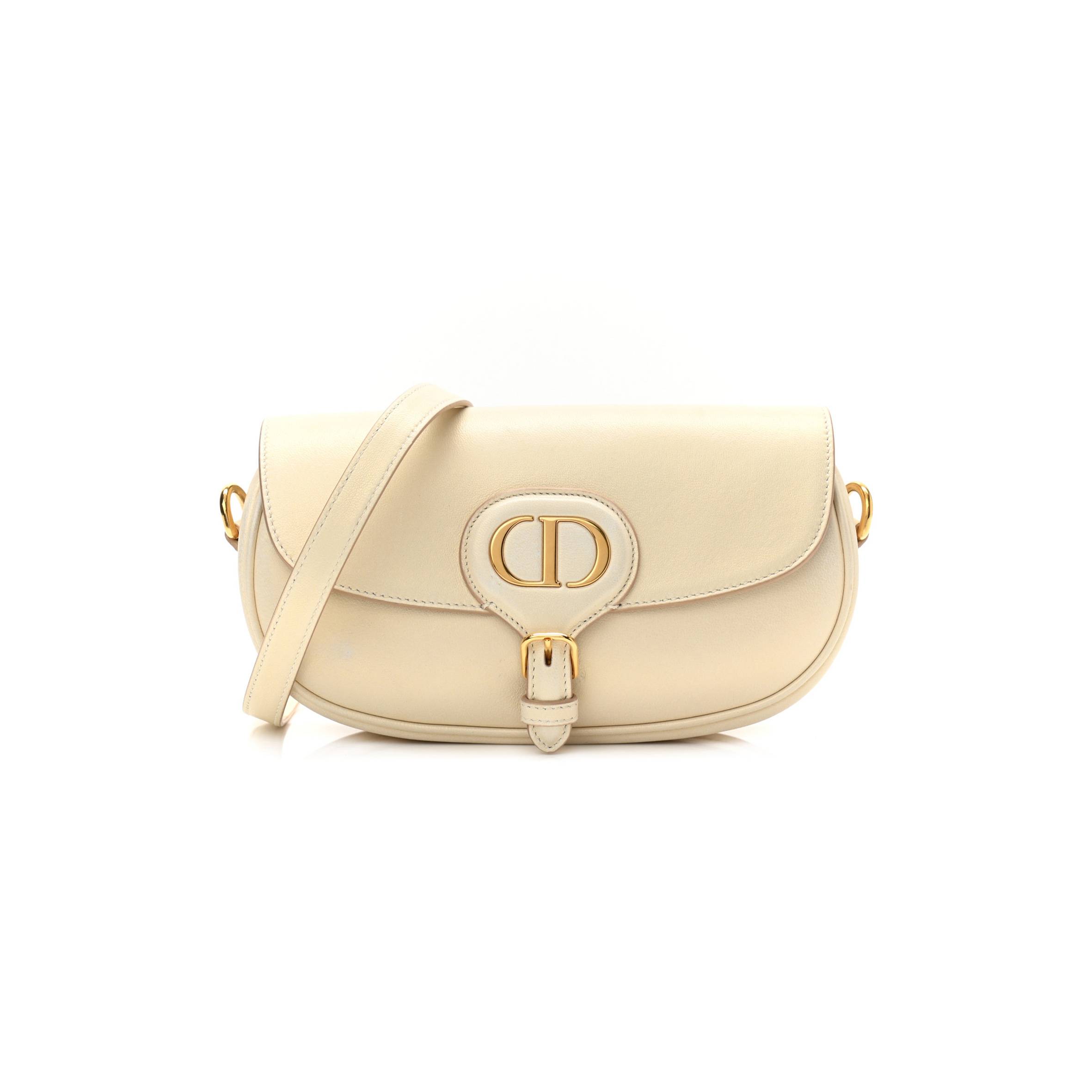 D*or metallic box calfskin east west bobby gold (21*13*5.1cm)