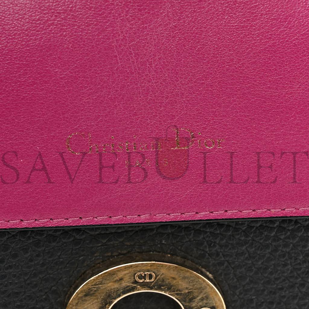 D*or bullcalf small be D*or flap black fraise (27*20*12.7cm)