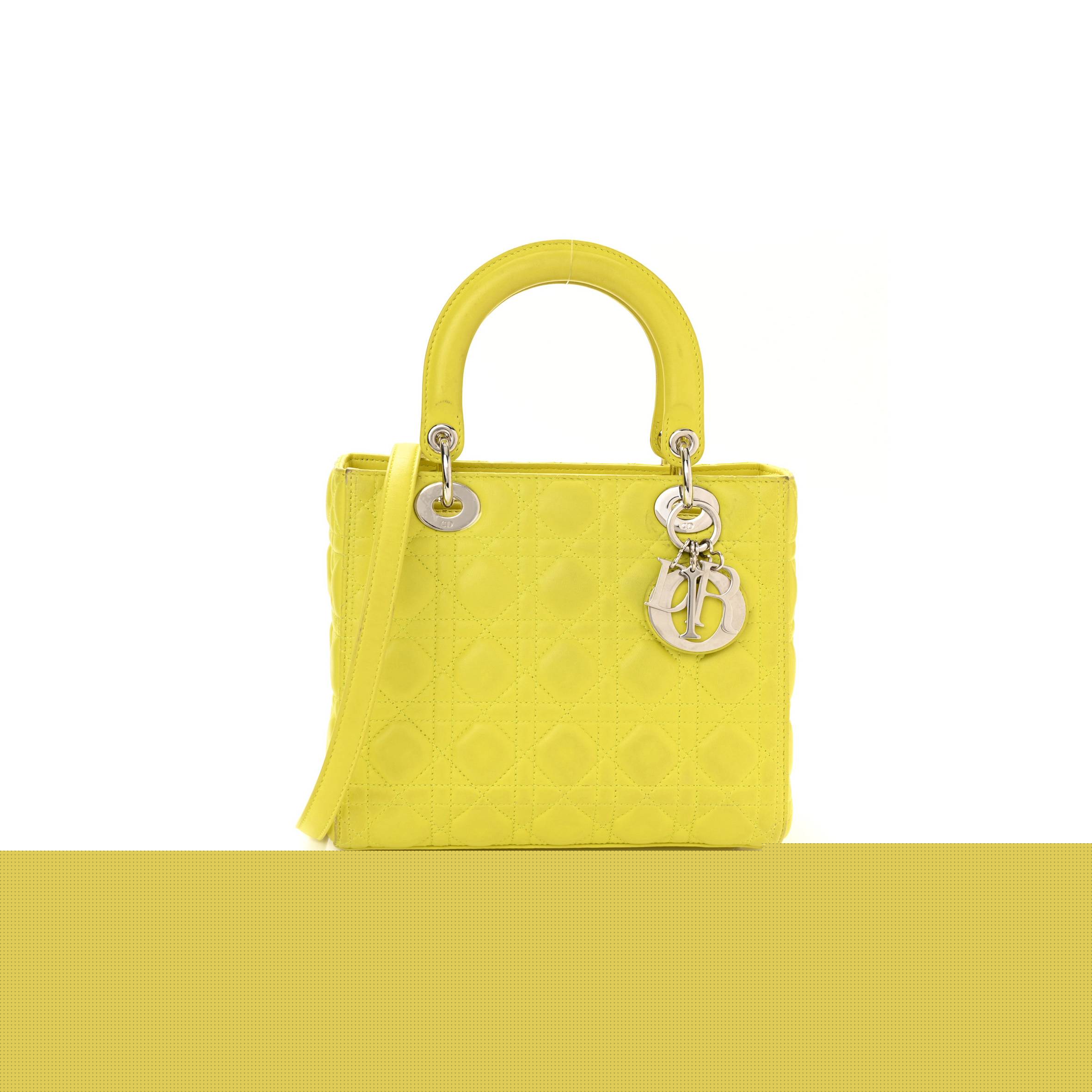 D*or lambskin cannage medium lady D*or vert acid (23*20*12.1cm)