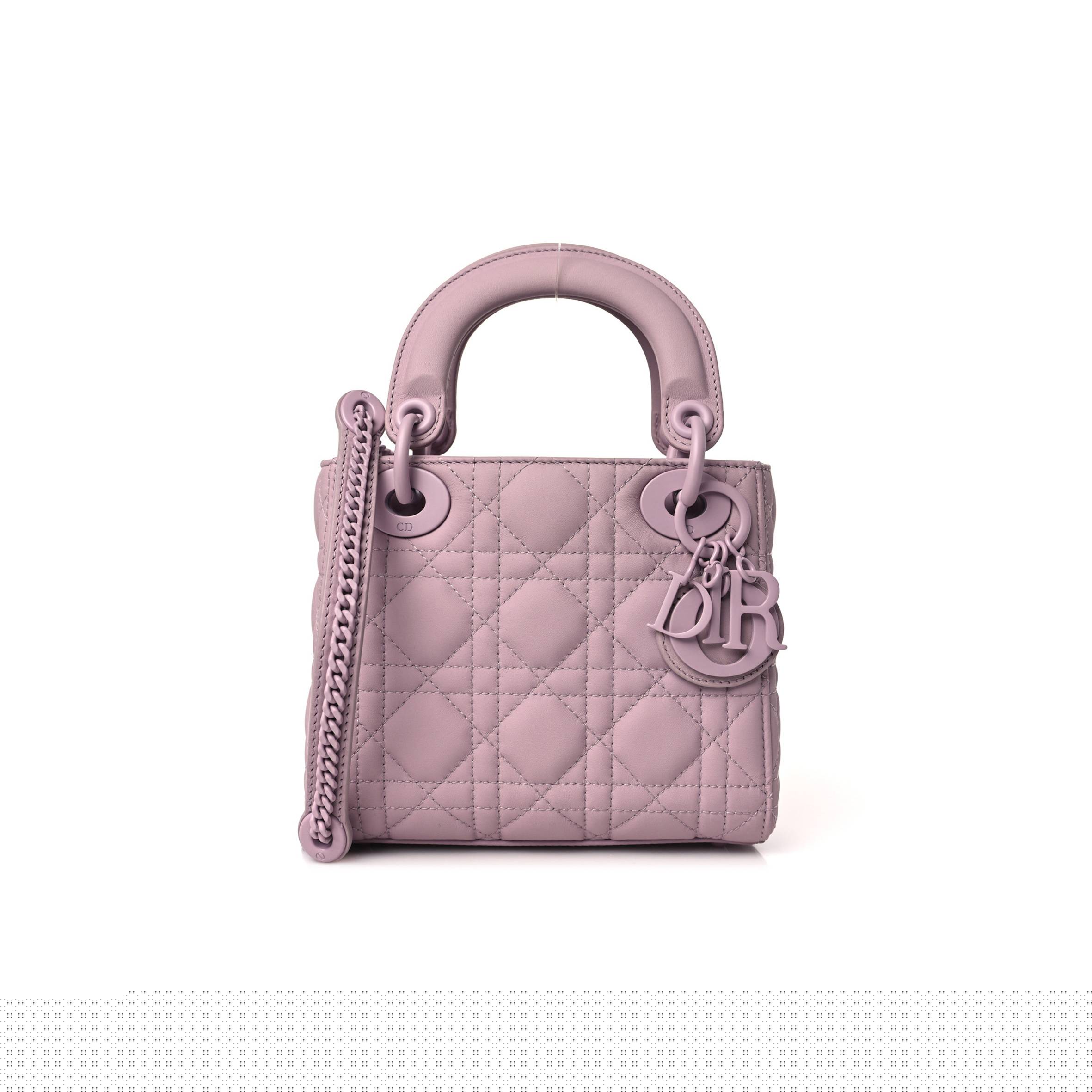 D*or ultra matte calfskin cannage mini lady D*or lavender (17*15*7.6cm)