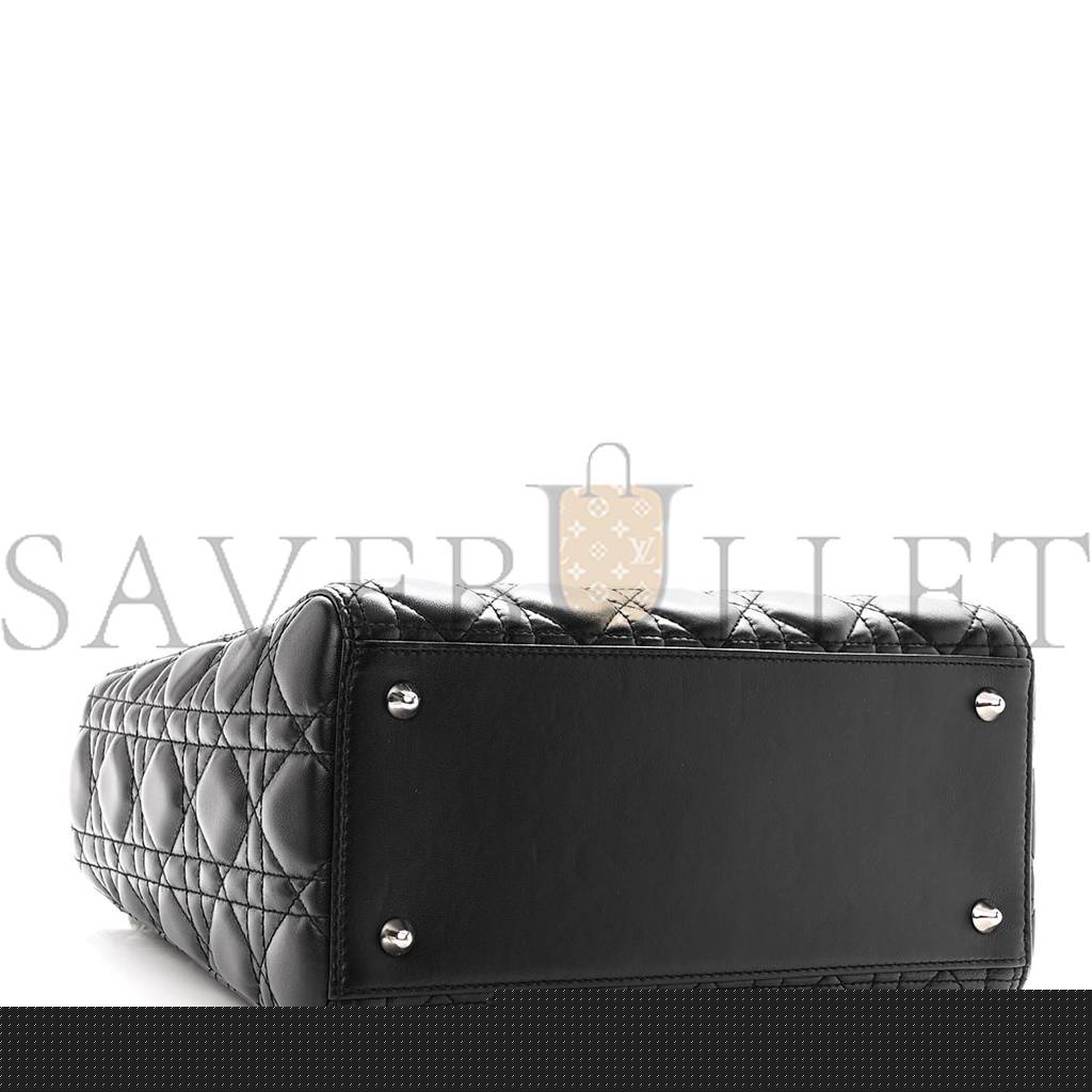 D*or lambskin cannage medium lady D*or black (24*20*12.7cm)