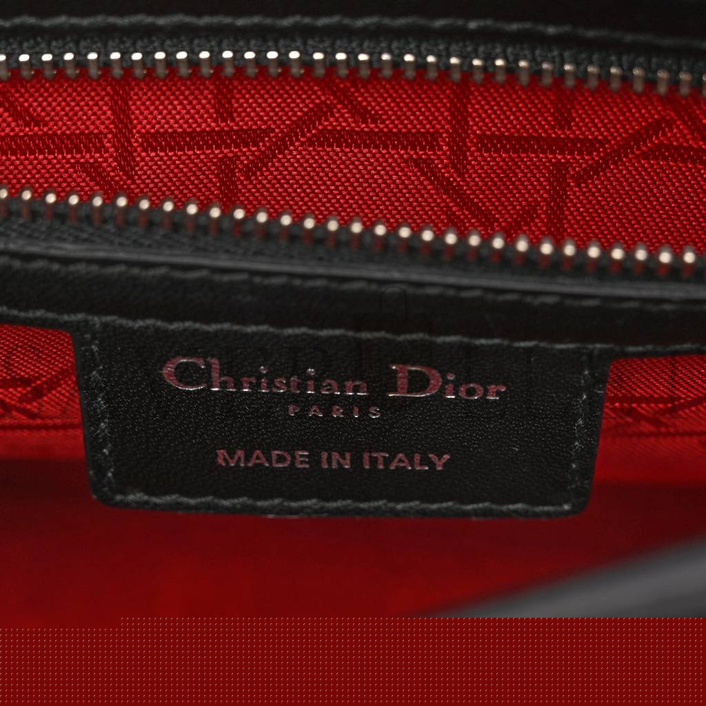 D*or lambskin cannage medium lady D*or black (24*20*12.7cm)