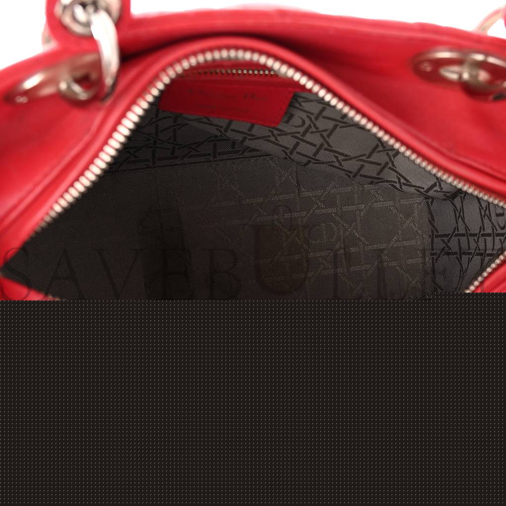 D*or lambskin cannage medium lady D*or red (23*20*12.1cm)