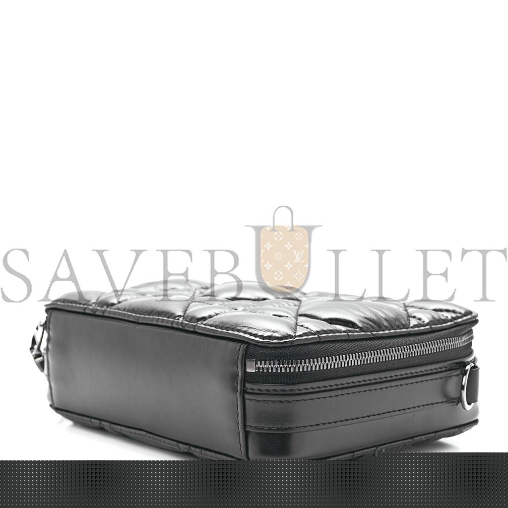 D*or calfskin macro-cannage caro box bag black (20*11*5.1cm)