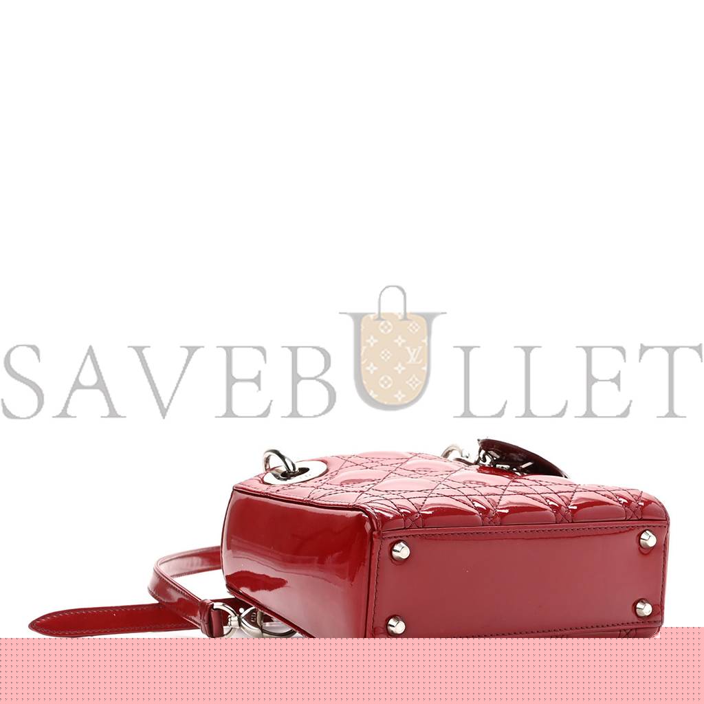 D*or patent cannage mini lady D*or red (17*15*7cm)