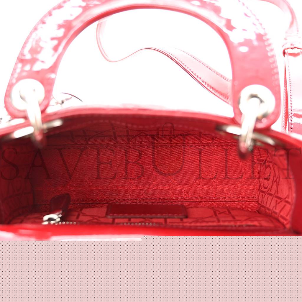 D*or patent cannage mini lady D*or red (17*15*7cm)