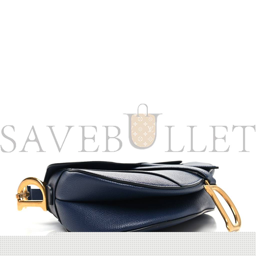 D*or grained calfskin saddle bag navy (23*20*6.4cm)