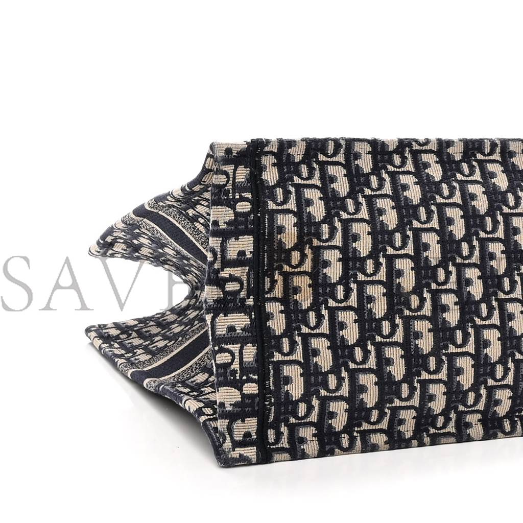 D*or oblique book tote blue multicolor (41*36*17.1cm)