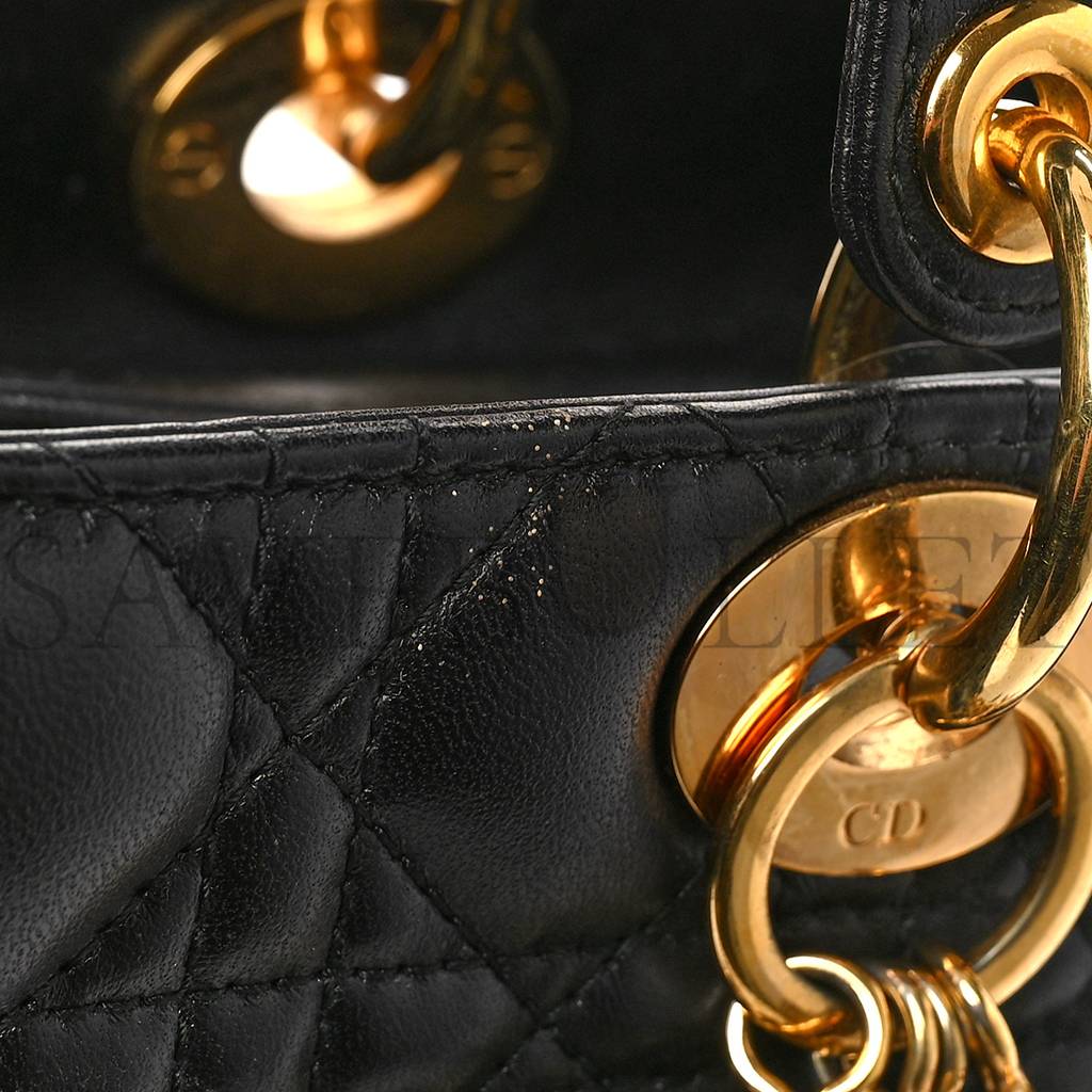 D*or lambskin cannage medium lady D*or black (23*20*12.7cm)