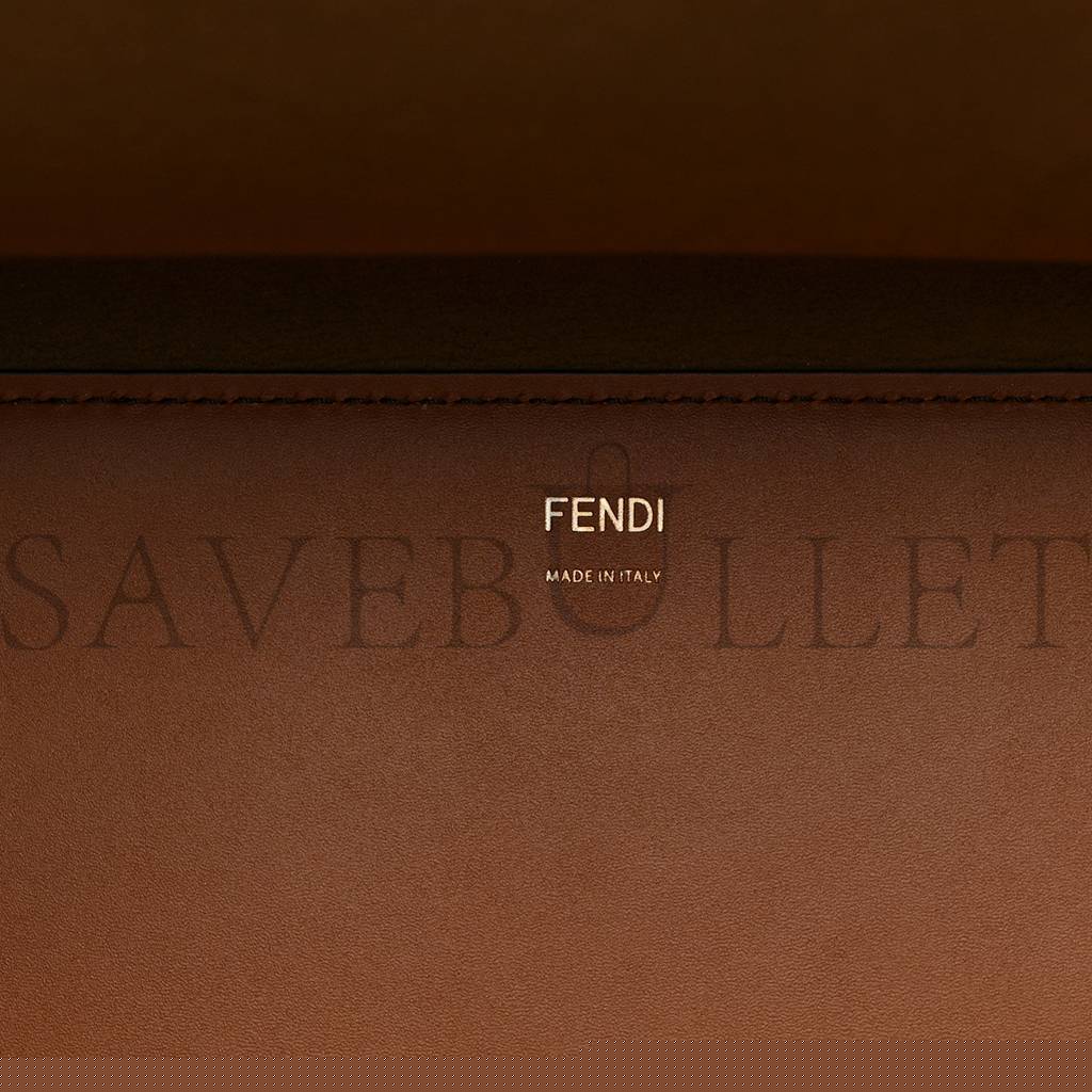 F**di vitello king plexiglass large F**di sunshine shopper tote cuoio (41*34*20cm)