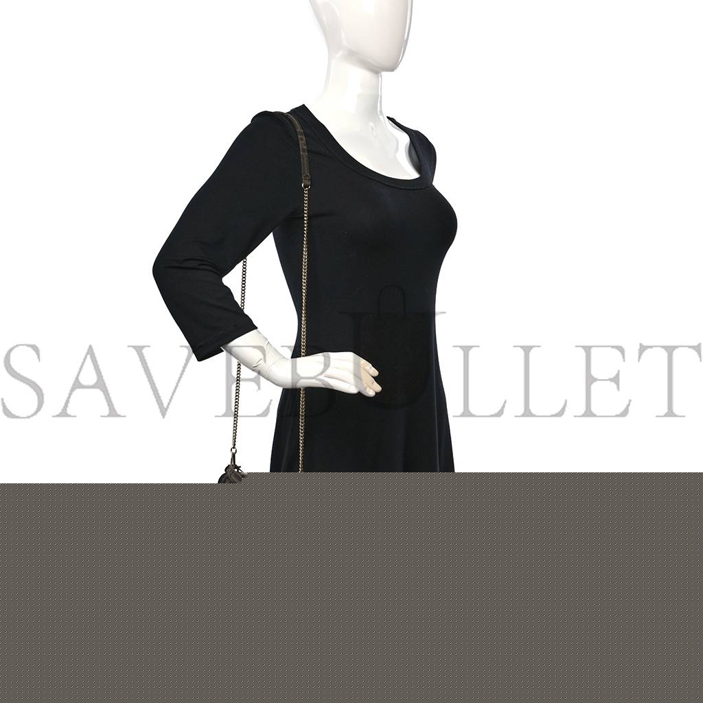 F**di fabric jacquard ff 1974 mini baguette tobacco moro black (18*12*4cm)