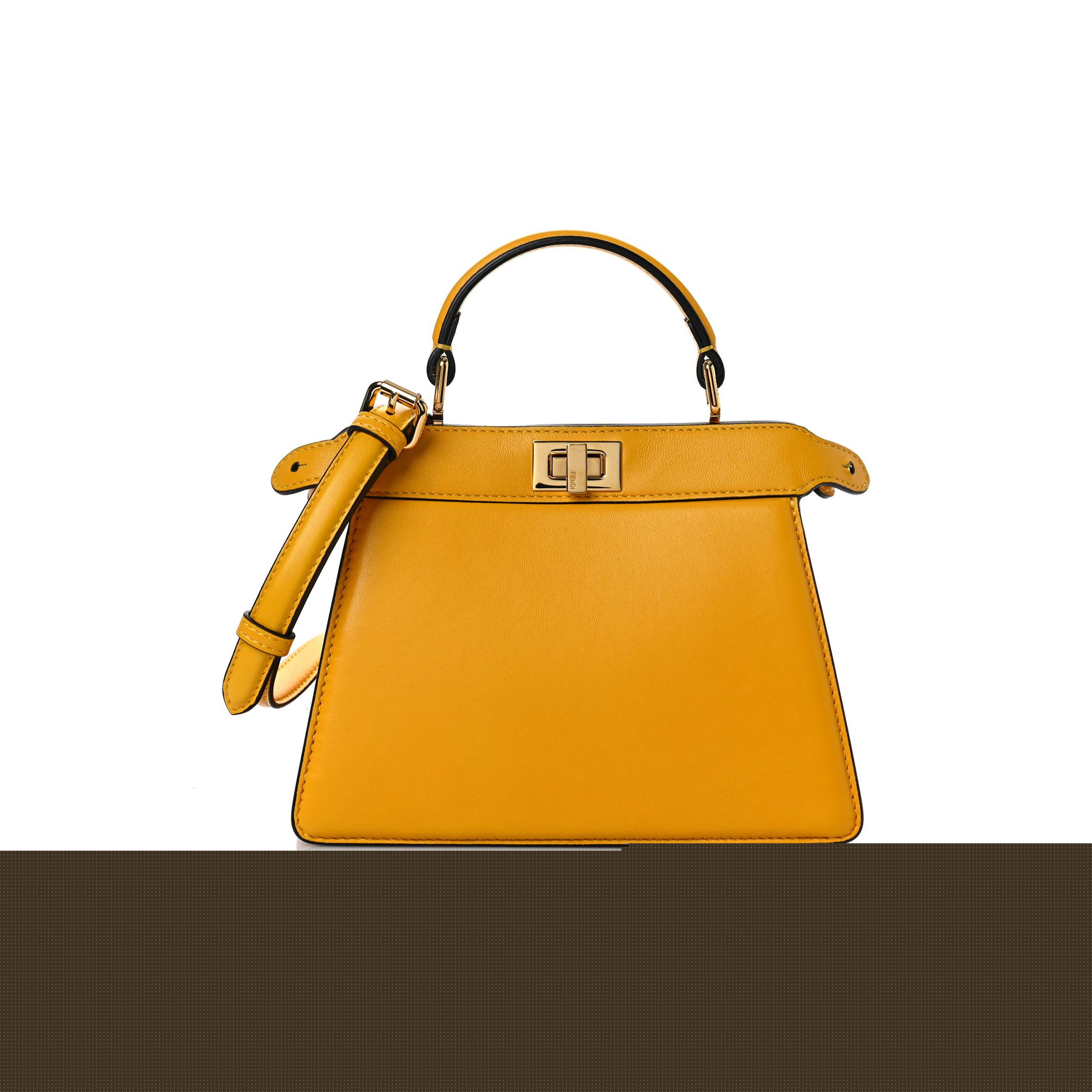 F**di shiny nappa petite peekaboo i see u satchel mimosa (20*15*9cm)