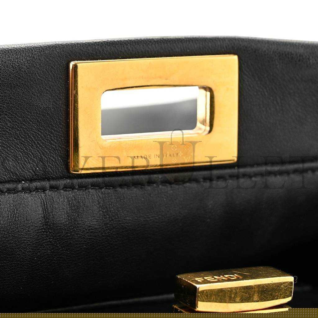 F**di nappa mini peekaboo iconic satchel black (23*19*11cm)