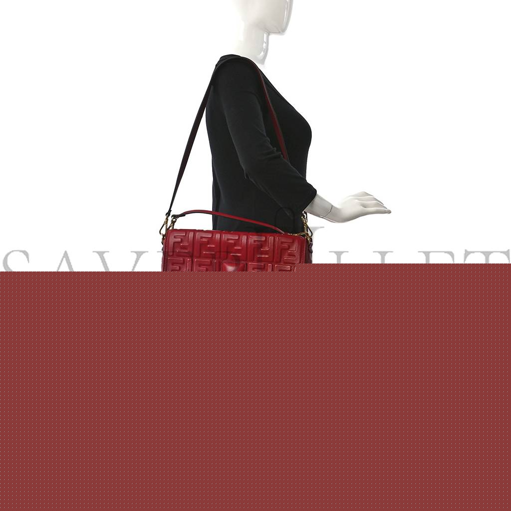 F**di nappa ff 1974 embossed large baguette fragola (32*16*5cm)