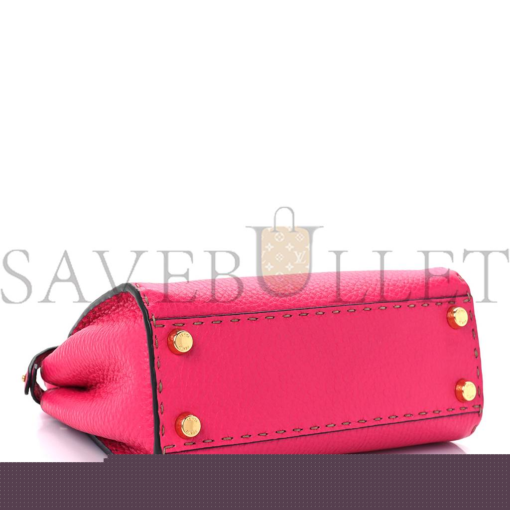 F**di cuoio romano selleria mini peekaboo iconic satchel fuxia (23*19*11cm)