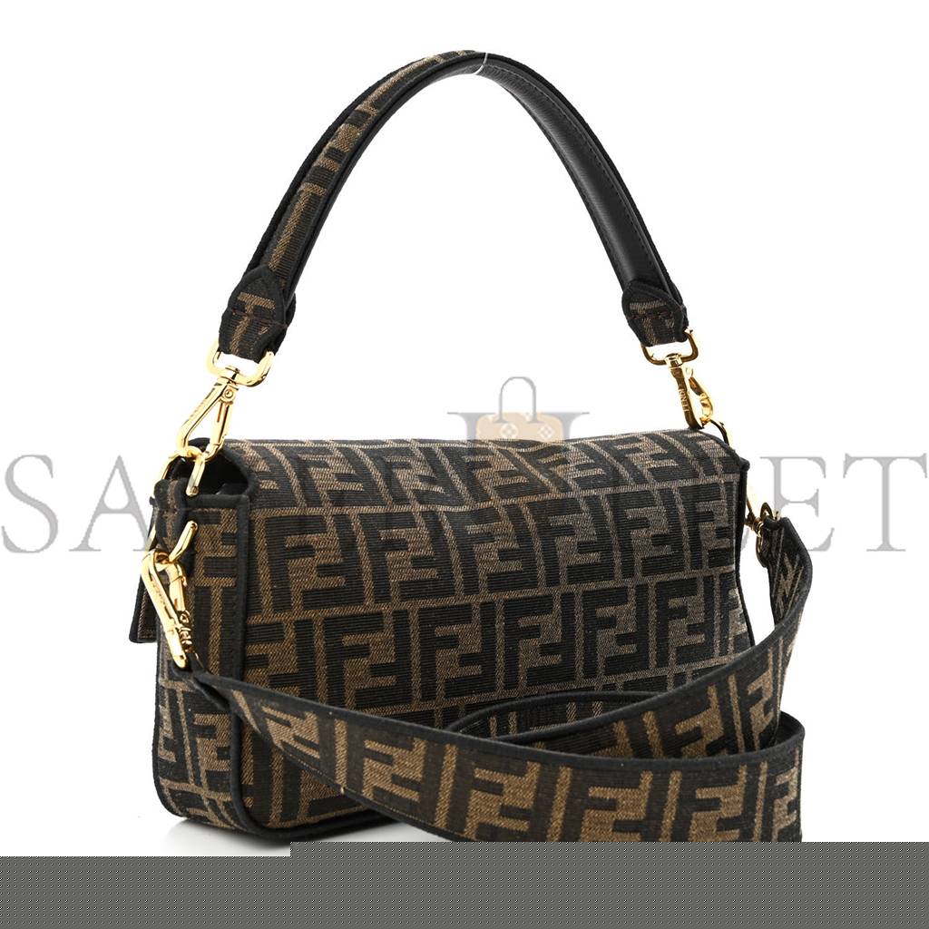 F**di fabric jacquard ff 1974 medium baguette tobacco moro black (27*14*6cm)