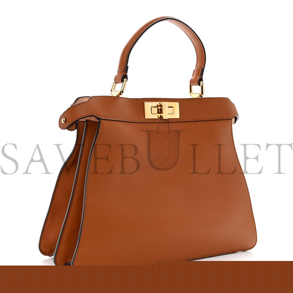 F**di vitello seta shiny nappa medium peekaboo i see u satchel cuoio light rose (33*25*13cm)