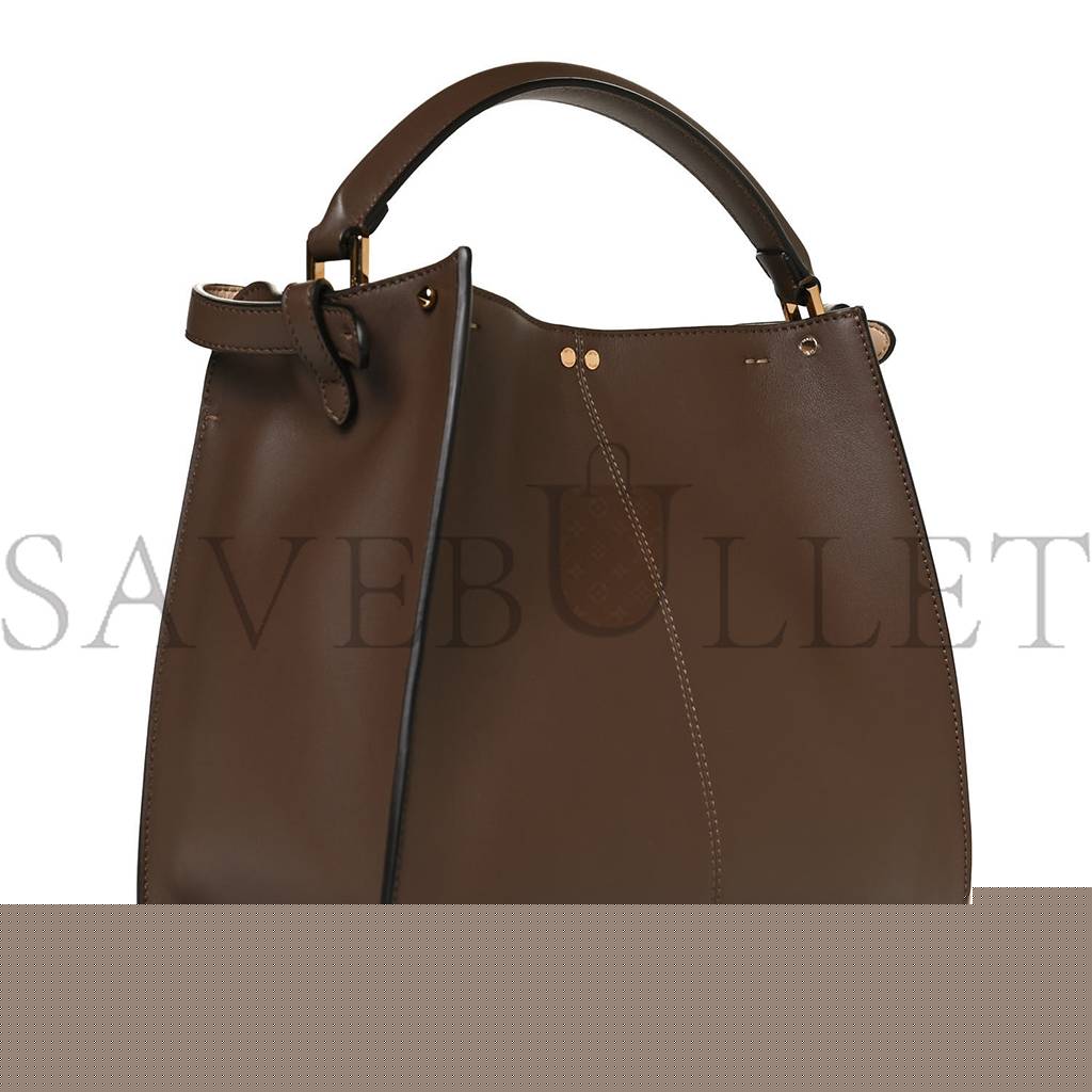 F**di vitello seta glazed fabric ff 1974 medium peekaboo x-lite maya mogano panna (30*25*15cm)